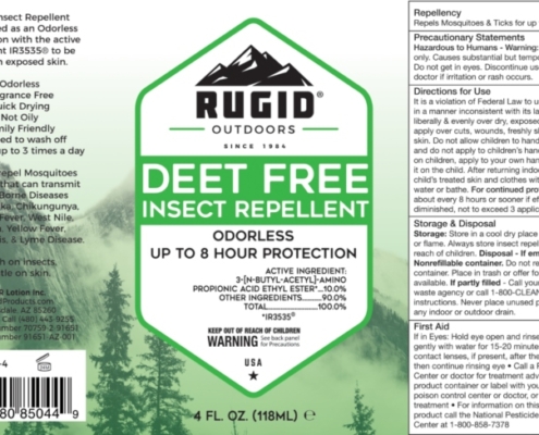 mosquito repellent lotion product label