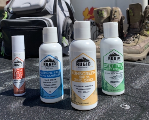 rugid skin products among other outdoor gear