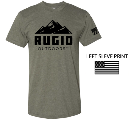 front of the rugid t-shirt